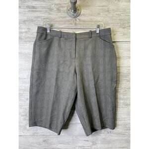 Worthington Shorts Womens Size 12 Gray Stretch Dress Bermuda Career Office Work